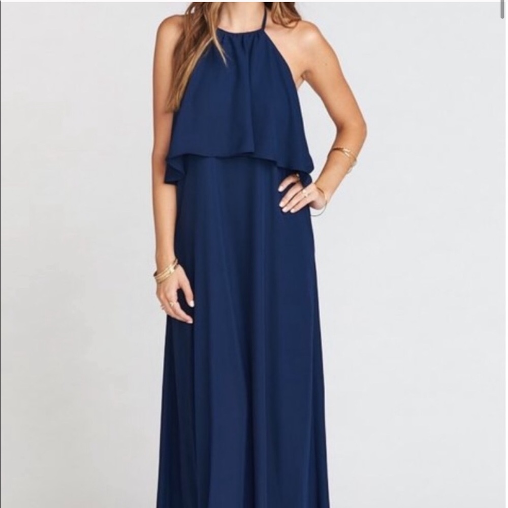 Show Me Your MuMu Aimee Maxi Dress Navy Blue Large